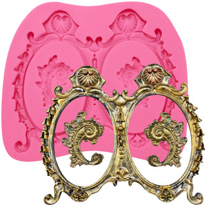Medallion Flourish Scroll Lace Baroque Fondant Silicone Mold