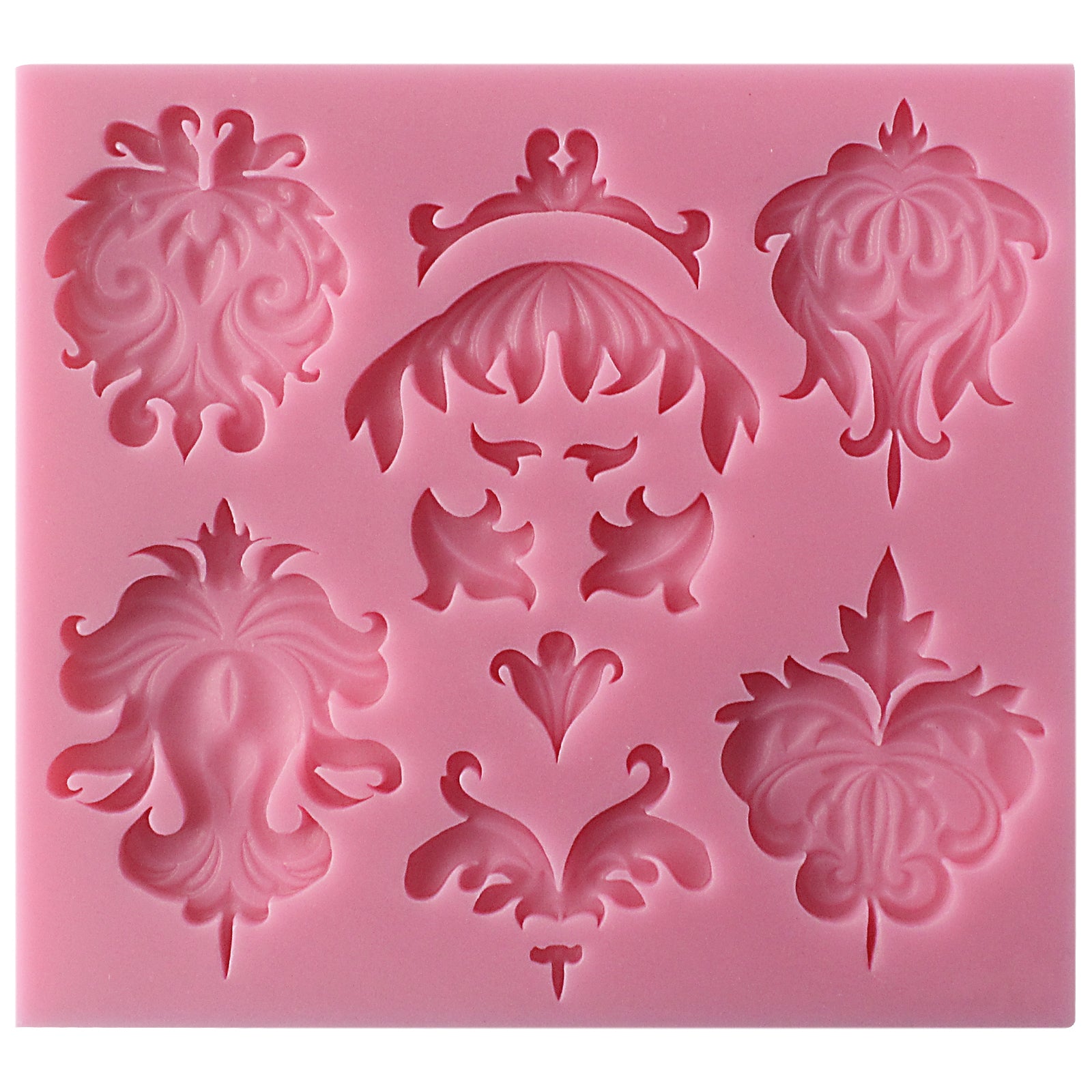 Baroque Floral Fire and Lace Silicone Mold