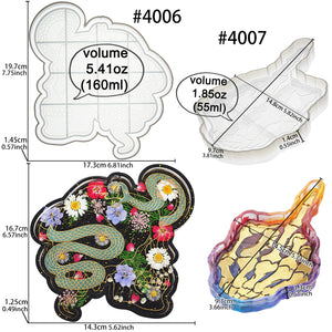 Witchy Tray Epoxy Resin Silicone Molds Set Snake Skeleton
