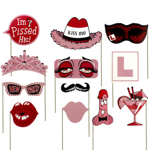 Naughty Hen Night Bachelorette Party Photo Booth Props 12 Count