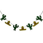 Cactus and Cowboy Hat Fabric Garland Banner for Wild West Desert Party Decoration