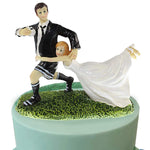 American Football Love Match Bride and Groom Wedding Cake Topper 5 inch