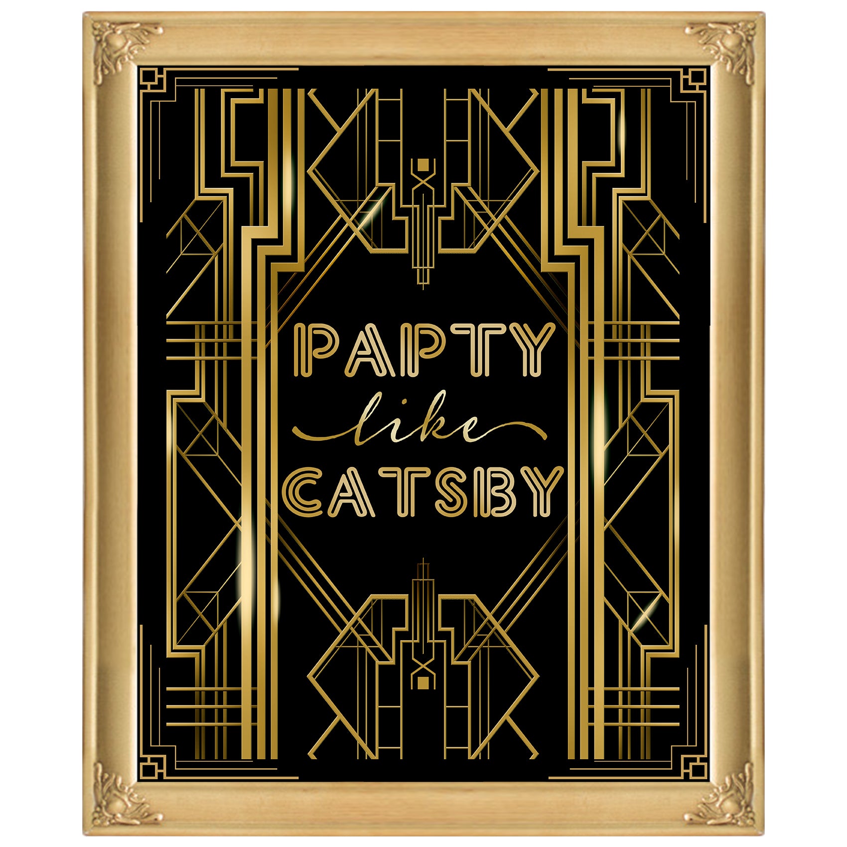 Roaring 20s Gatsby Party Like Gatsby Poster Photo Booth Props Sign 16x12inch A3