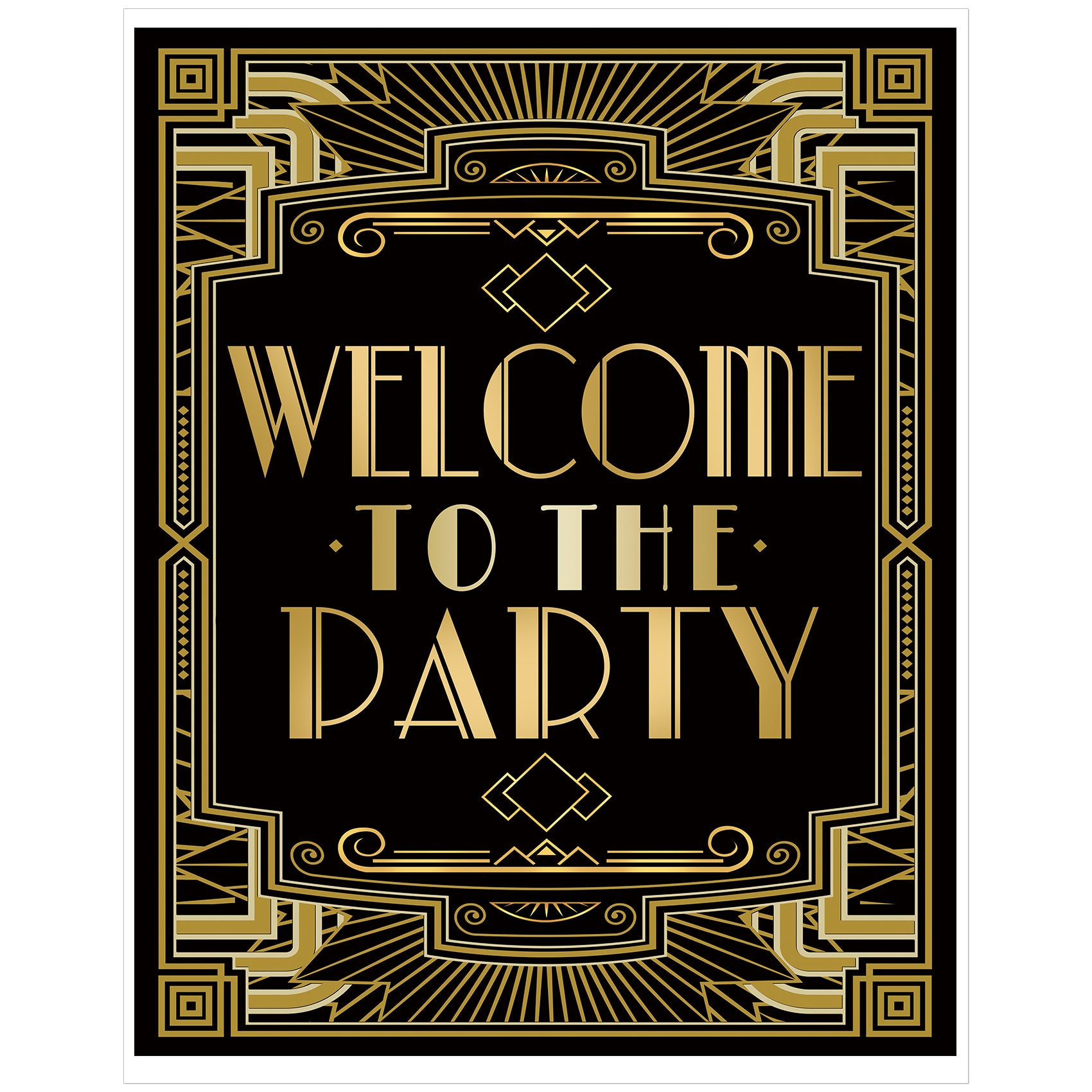 Roaring 20s Gatsby Welcome to Party Poster Photo Booth Props Sign 16x12inch A3