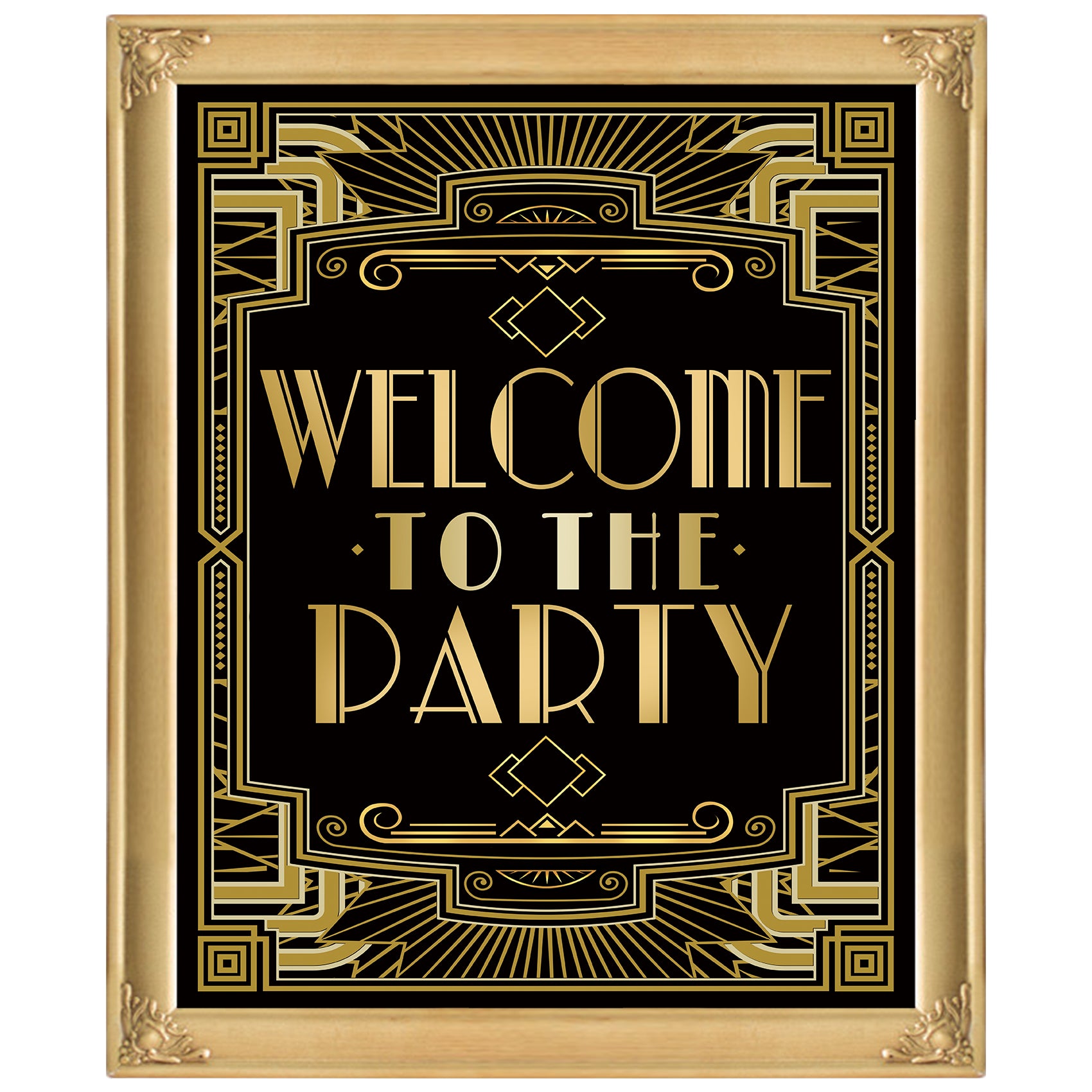 Roaring 20s Gatsby Welcome to Party Poster Photo Booth Props Sign 16x12inch A3