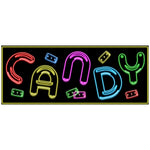 Candy Prepasted Neon Food Sign Cutout Wall Mural 20x8inch