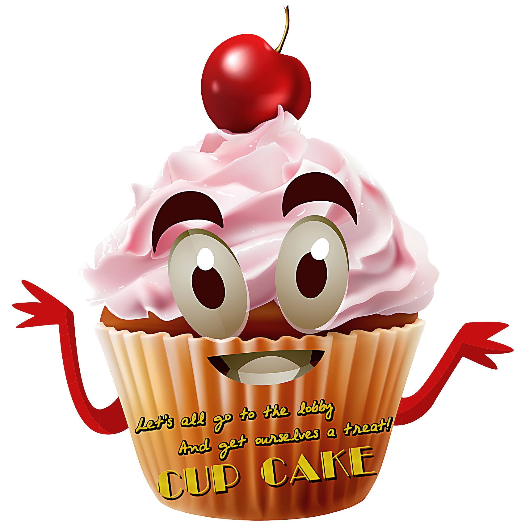 Cupcake Movie Night Large Prepasted Food Sign Sticker 18inch Height