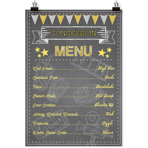 Theater Concession Menu Poster 16x12inch A3