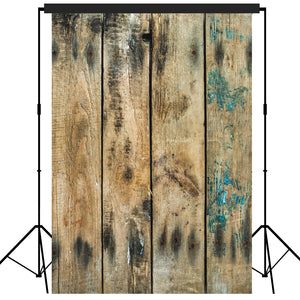Rustic Distressed Wood Backdrop Photography Background #1776 Walnut With Aqua