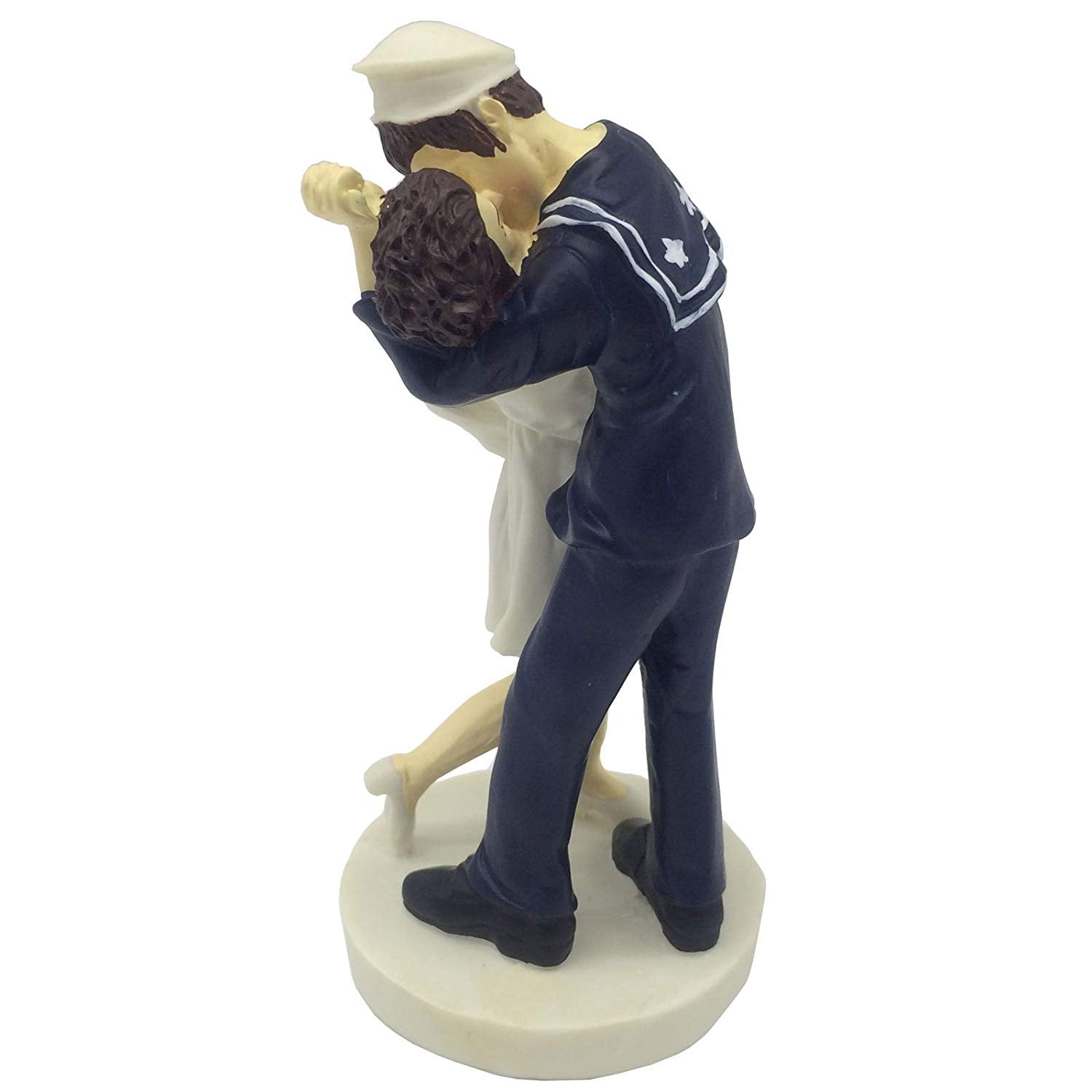 Nautical Theme Sailor and His Girl Bride and Groom Wedding Cake Topper