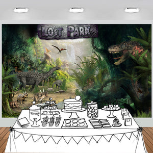 Dinosaur Party Backdrop Decoration Dessert Table Photography Background 8x5 feet