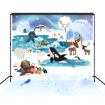 Arctic Adventure Party Backdrop  Decoration Dessert Table Photography Background 7x7 feet