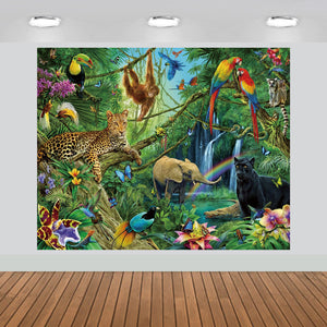 Tropical Rain Forest Adventure Scenic Backdrop Photography Studio Fabric Background 7x6feet