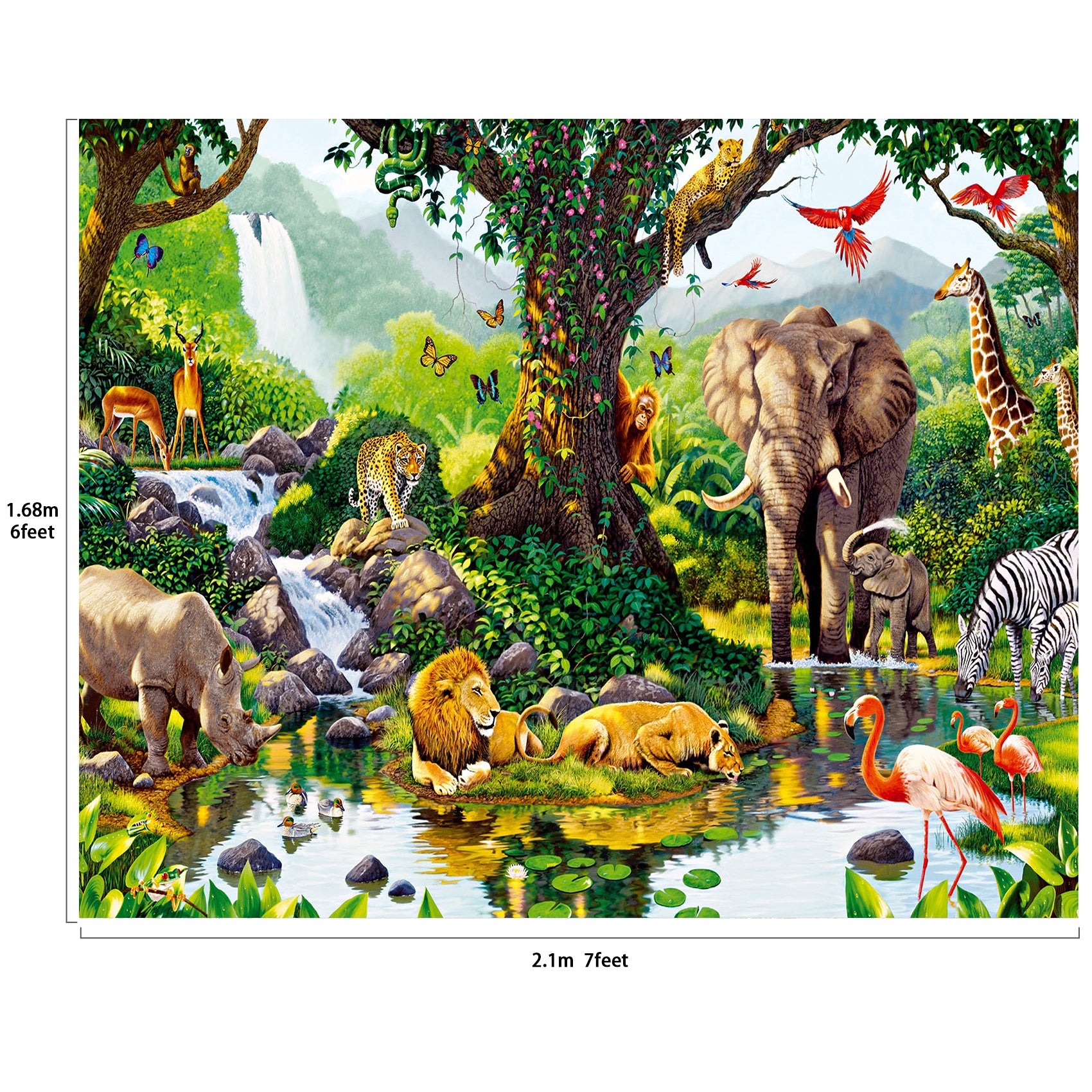 Tropical Rain Forest Jungle Adventure Backdrop Photography Studio Fabric Background 7x6feet #2192