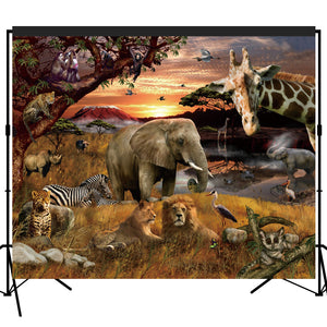 Tropical African Forest Jungle Backdrop Photography Studio Fabric Background 7x6feet #2195