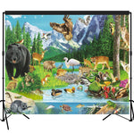 Woods Animals Backdrop Photography Studio Fabric Background 7x6feet #2196