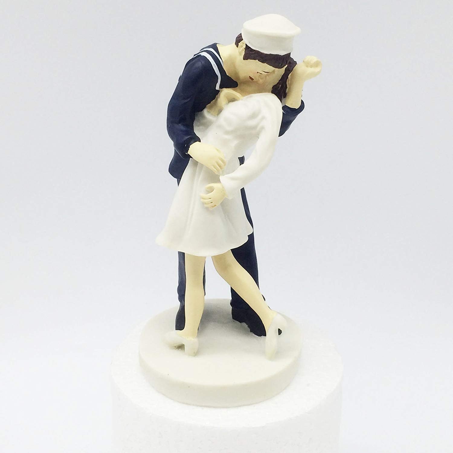 Nautical Theme Sailor and His Girl Bride and Groom Wedding Cake Topper