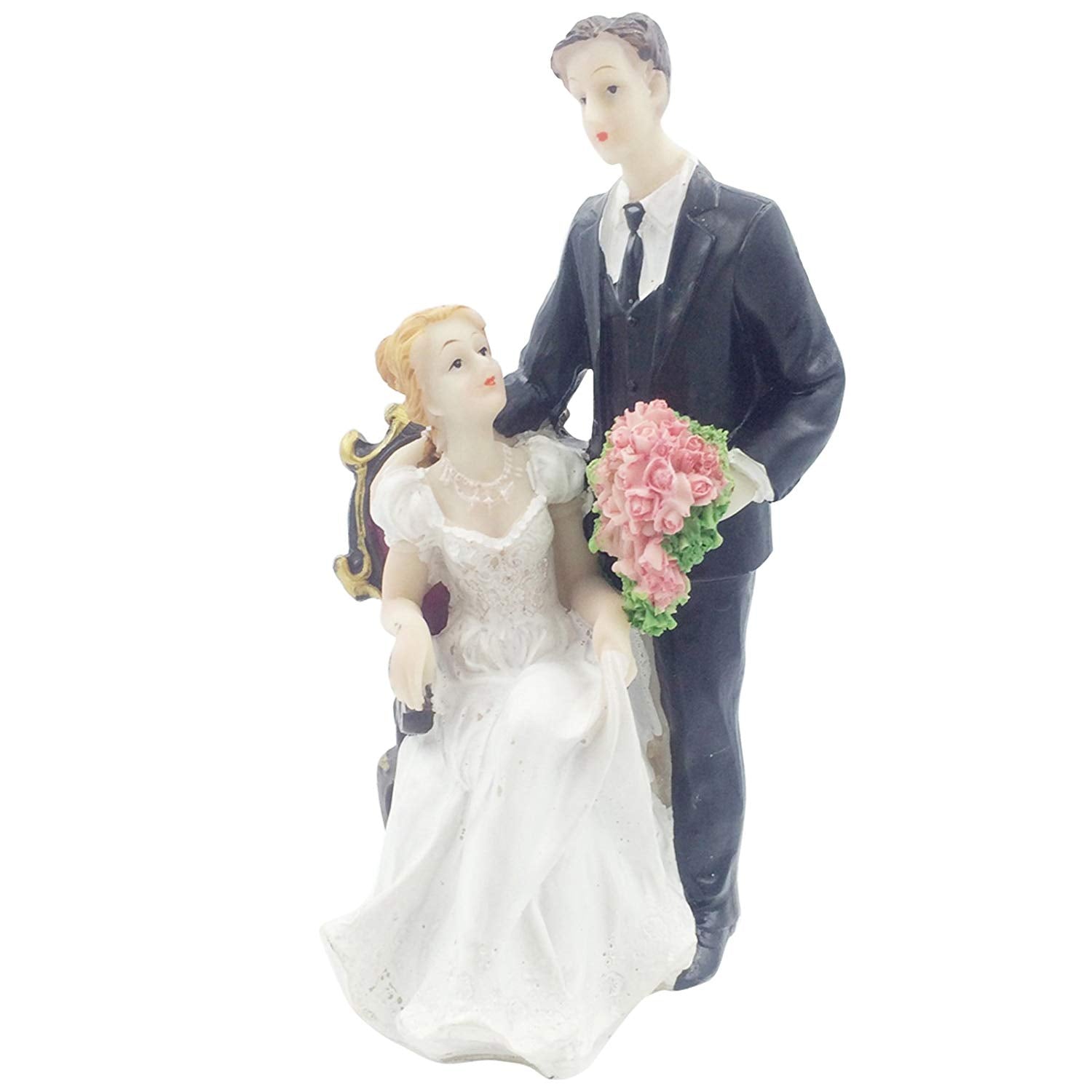 Sweet Memento Bride and Groom Wedding Cake Toppe 6.3 inch