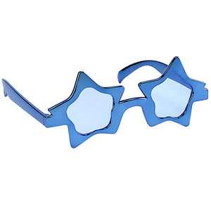 Rock Super Star Party Costume Sunglasses Fun Shades Neon Blue
