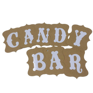 Candy Bar Bunting Banner for Wedding Anniversary Birthday Parties 11x15cm