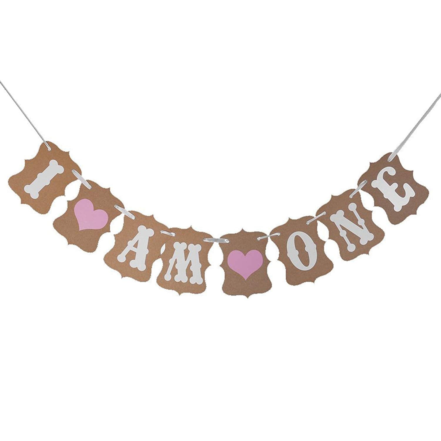 I Am One Bunting Banner for Baby Shower Parties 11x15cm