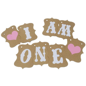 I Am One Bunting Banner for Baby Shower Parties 11x15cm