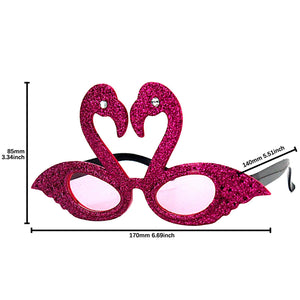 Luau Bling Pink Flamingo Party Costume Sunglasses Fun Shades Fuchsia