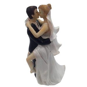 Sexy Embracing and Kissing Couple Bride and Groom Wedding Cake Topper 6 inch