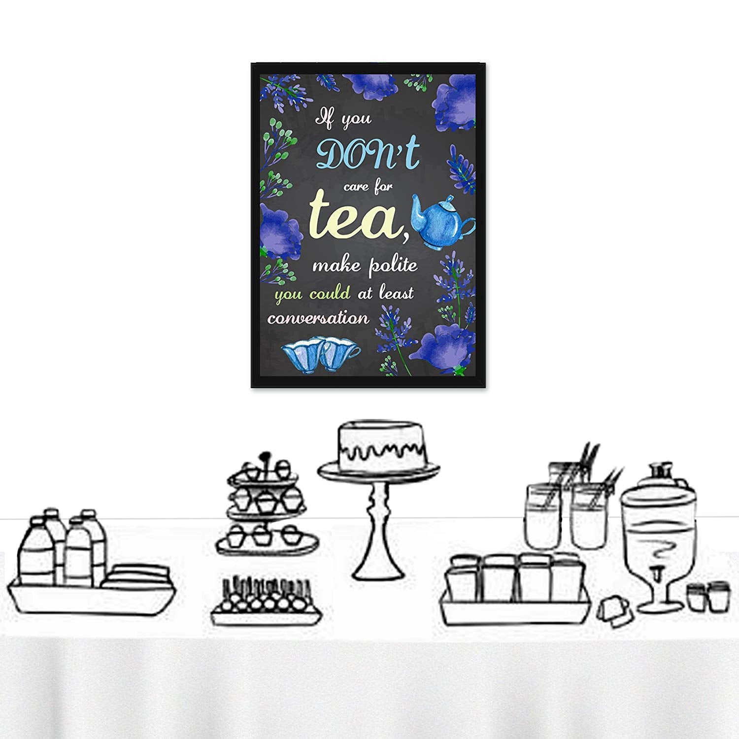 Wonderland Mad Tea Party Poster Photo Booth Props Sign A3 16x12inch