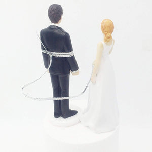 Resin Strong Rope Bride and Groom Wedding Cake Topper 6-inch Height
