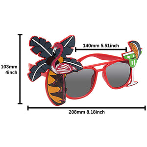 Aloha Luau Party Costume Sunglasses Fun Shades Red
