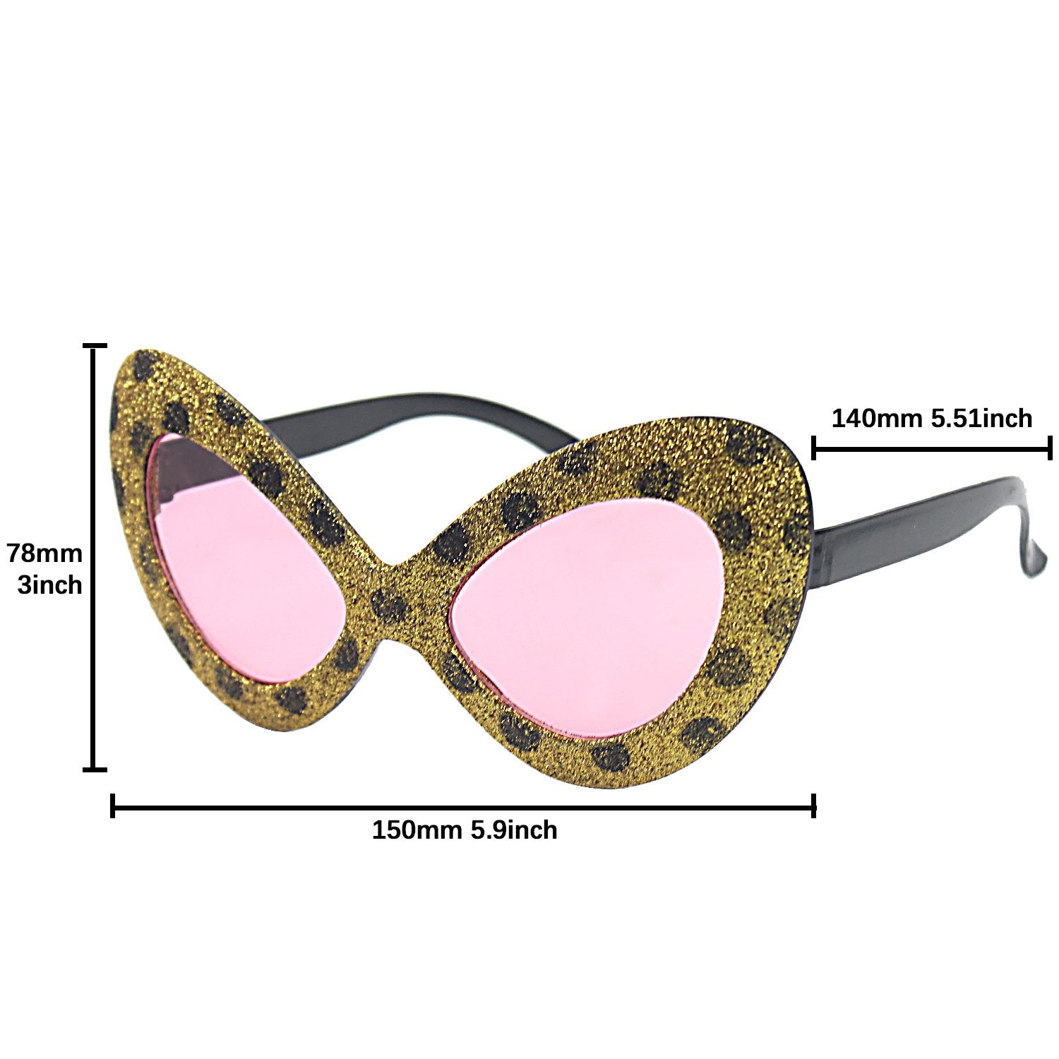 Glam Leopard Spots Cat-eye Party Costume Sunglasses Fun Shades