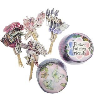 Flower Fairy Garden Theme Cake Toppers and Cupcake Cases 24-pieces