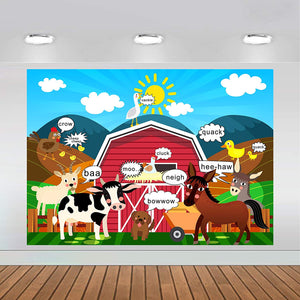 Barn Farm Animals Party Backdrop Dessert Table Decoration Photography Background 7x5 feet