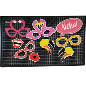 Lets Flamingle Tropical Luau Hawaiian Party Photo Booth Props 21 Count with Stick