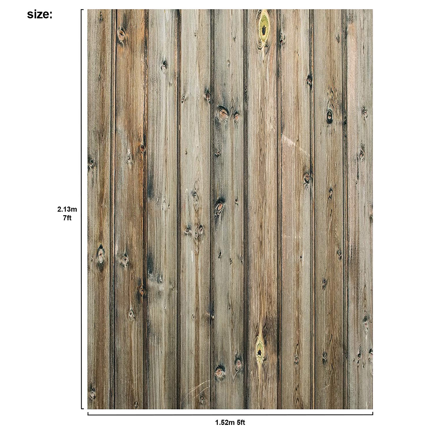 Rustic Distressed Wood Backdrop Photography Background #1788 Pale Brown