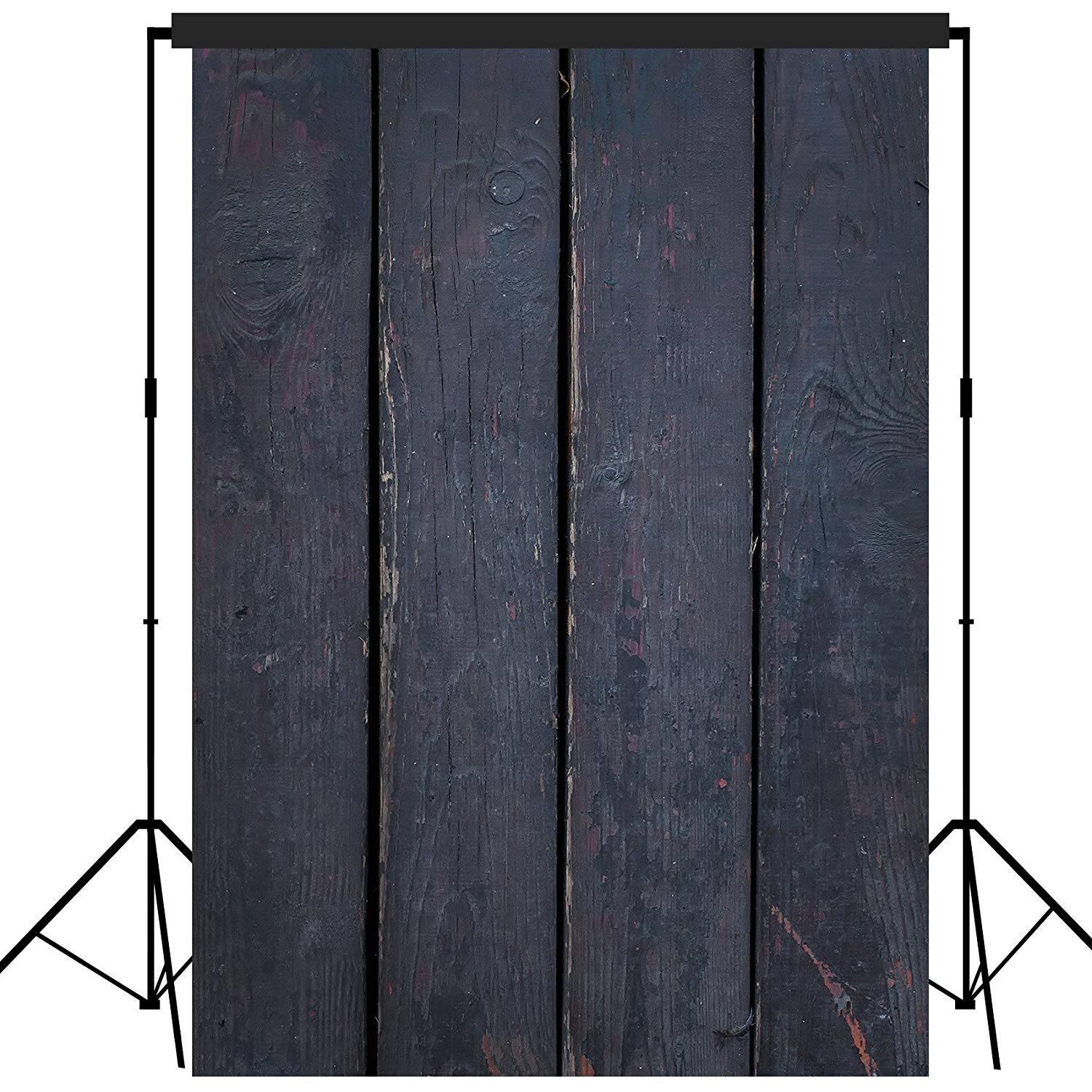 Rustic Distressed Wood Backdrop Photography Background #1787 Black