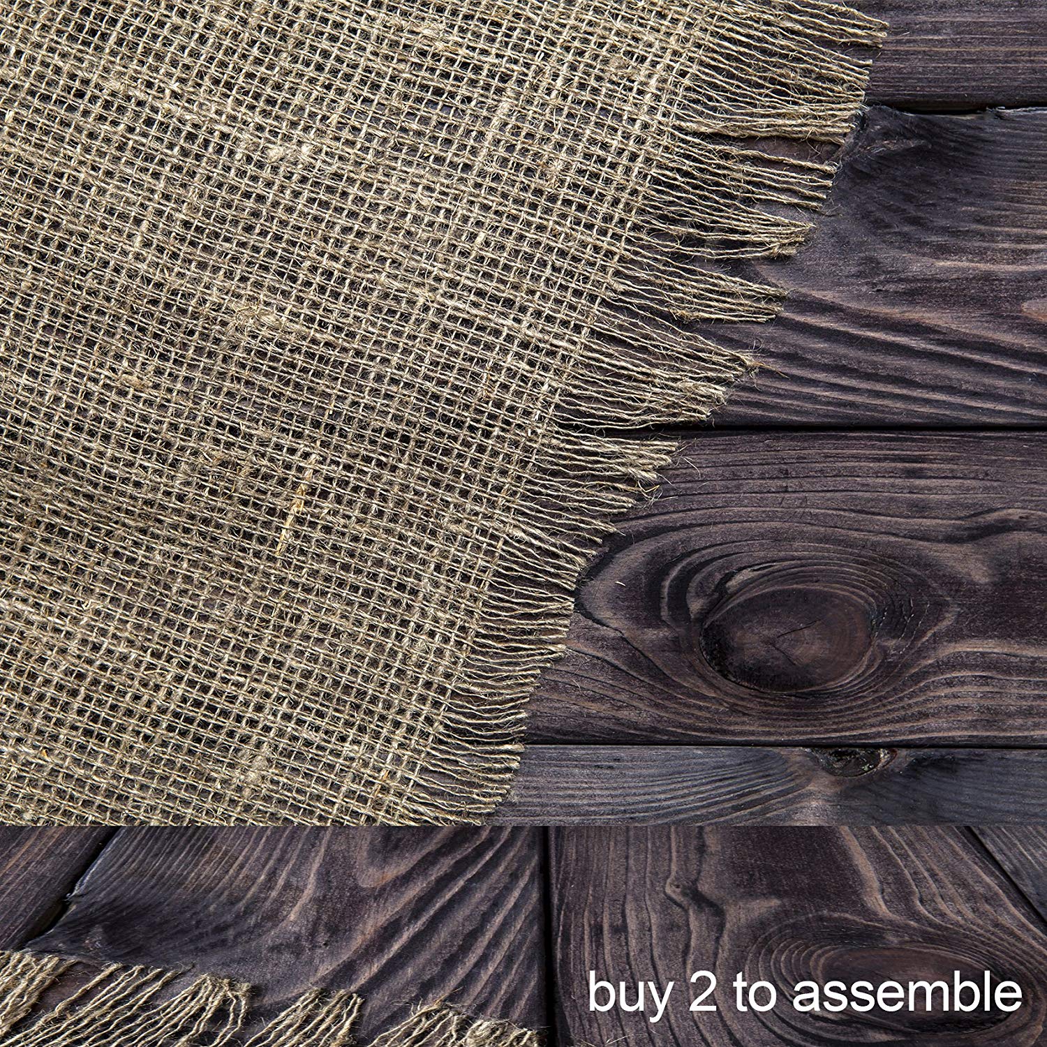 Rustic Distressed Burlap and Wood Backdrop Photography Background 5x3feet #1812