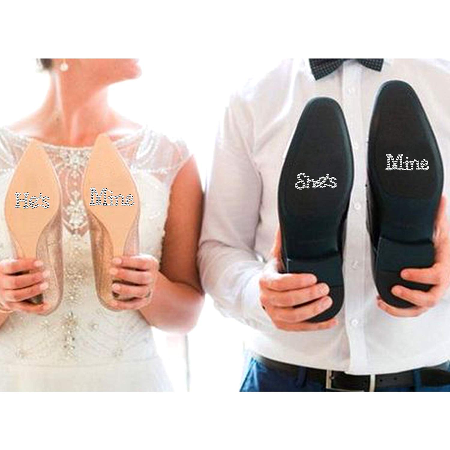 Fun Wedding Rhinestone Shoe Decals hes Mine Sticker