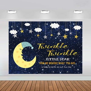 Twinkle Twinkle Little Star Baby Shower Gender Reveal Party Backdrop Decoration Dessert Table Photography Background 7x5 feet