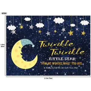 Twinkle Twinkle Little Star Baby Shower Gender Reveal Party Backdrop Decoration Dessert Table Photography Background 7x5 feet